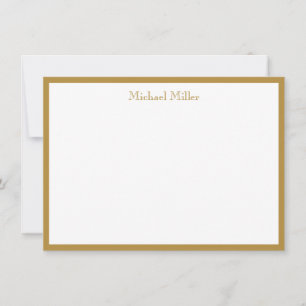 Eenvoudig Lijst Masculine, goud Notitiekaartje