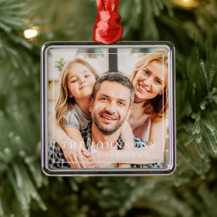 Eenvoudig Lijst Moderne Foto Holiday Metalen Ornament