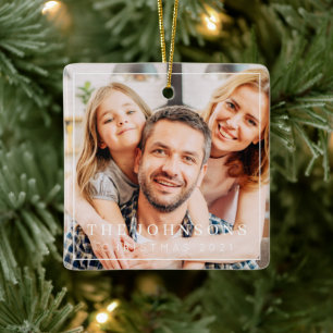 Eenvoudig Lijst Moderne grafische familie foto-toe Keramisch Ornament