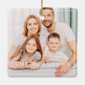 Eenvoudig Lijst Moderne grafische familie foto-toe Keramisch Ornament (Achterkant)