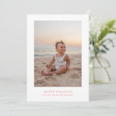 Eenvoudig lijst Rood Multi Foto Merry Christmas Ha Feestdagenkaart (Staand voorkant)