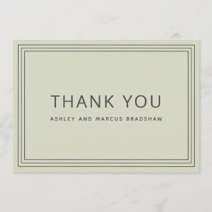 Eenvoudig Lijst Sage Groene Bruiloft Bedankt Kaart