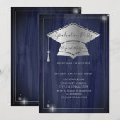 Eenvoudig Lijst Silver Graduation Cap, Blauw Afstu Kaart (Voorkant / Achterkant)