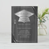 Eenvoudig Lijst Silver Graduation Cap, Grijs Afstu Kaart (Staand voorkant)