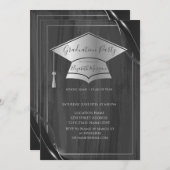 Eenvoudig Lijst Silver Graduation Cap, Grijs Afstu Kaart (Voorkant / Achterkant)