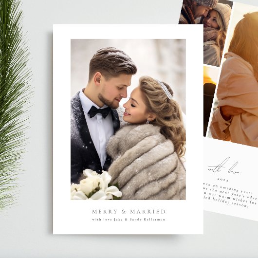 eenvoudig lijst vrolijk EN getrouwd kerst Feestdagenkaart