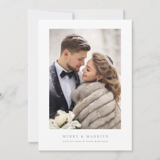 eenvoudig lijst vrolijk EN getrouwd kerst Feestdagenkaart (Voorkant)