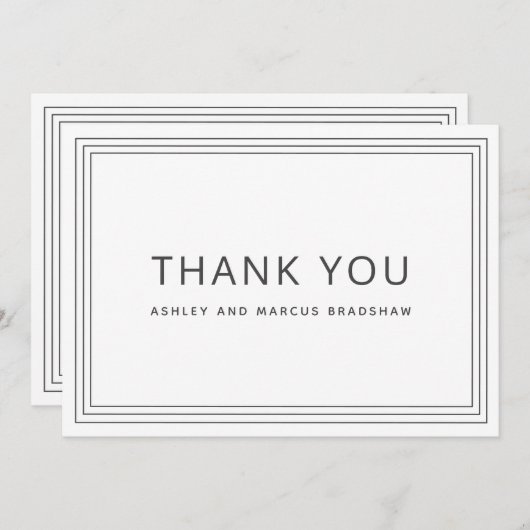 Eenvoudig Lijst White Weddenschap Bedankt Kaart (Voorkant / Achterkant)