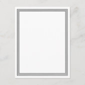 Eenvoudig Lijst Wit Bruiloft Details Informatie Informatiekaartje (Achterkant)