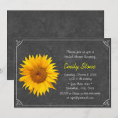 Eenvoudig Lijst Zonnebloemkarton Vrijgezellenfeest Kaart (Voorkant / Achterkant)