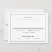 Eenvoudig Lijst zwart-wit klassieke bruiloft RSVP Kaartje (Voorkant)