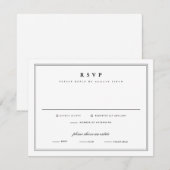Eenvoudig Lijst zwart-wit klassieke bruiloft RSVP Kaartje (Voorkant / Achterkant)