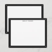 Eenvoudig Lijst zwart-wit, persoonlijk professione Notitiekaartje (Voorkant / Achterkant)