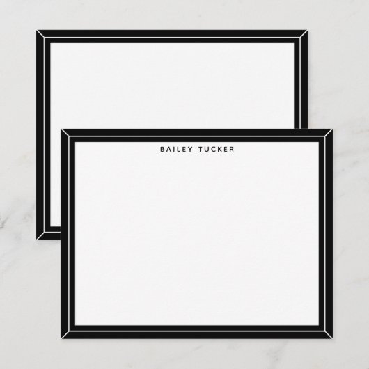 Eenvoudig Lijst zwart-wit, persoonlijk professione Notitiekaartje (Voorkant / Achterkant)