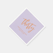 Eenvoudig Lila en Retro Sinaasappel 30e Verjaardag Servet (Hoek)