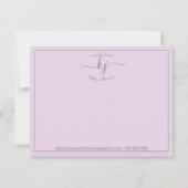 Eenvoudig Lila script op het bureau van de notitie Bedankkaart (Voorkant)