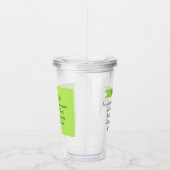 Eenvoudig Lime Green Vraag God Bijbelvers Christel Acryl Drinkbeker (Rechts)