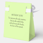Eenvoudig Lime Green Vraag God Bijbelvers Christel Bedankdoosjes (Achterkant)