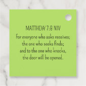 Eenvoudig Lime Green Vraag God Bijbelvers Christel Bedankjes Labels (Achterkant)