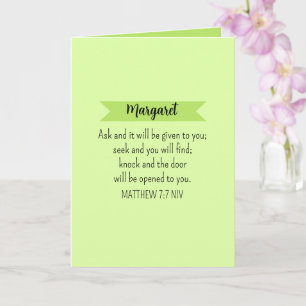 Eenvoudig Lime Green Vraag God Bijbelvers Christel Kaart