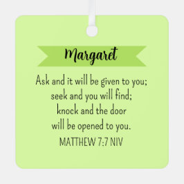 Eenvoudig Lime Green Vraag God Bijbelvers Christel Metalen Ornament