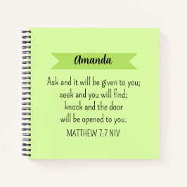 Eenvoudig Lime Green Vraag God Bijbelvers Christel Notitieboek