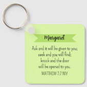 Eenvoudig Lime Green Vraag God Bijbelvers Christel Sleutelhanger (Voorkant)