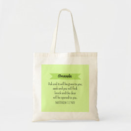 Eenvoudig Lime Green Vraag God Bijbelvers Christel Tote Bag