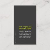 Eenvoudig limoen, grijs en wit visitekaartje (Achterkant)