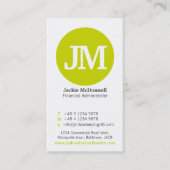 Eenvoudig limoen, grijs en wit visitekaartje (Voorkant)