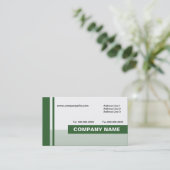 Eenvoudig lineair groen visitekaartje (Staand voorkant)