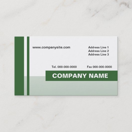 Eenvoudig lineair groen visitekaartje (Voorkant)