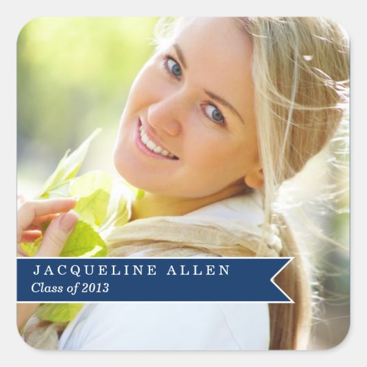 Eenvoudig lint Afstuderen gunst Stickers (Voorkant)