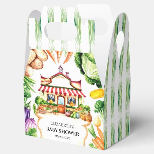 Eenvoudig Little Farmer's Market Baby shower Bedankdoosjes (Geopend)