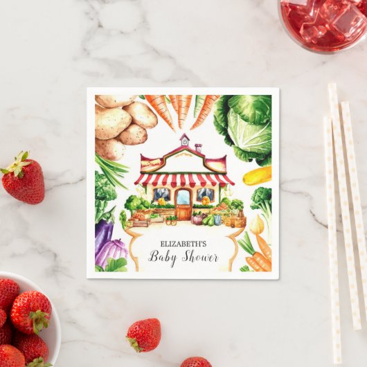 Eenvoudig Little Farmer's Market Baby shower Servet (Insitu)