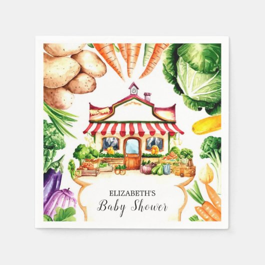 Eenvoudig Little Farmer's Market Baby shower Servet (Voorkant)