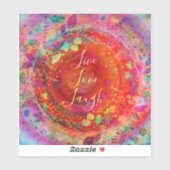Eenvoudig Live Lach Liefde  Bloemenrood Sticker (Vel)
