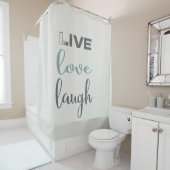 Eenvoudig Live Love Laugh Typography Quote Douchegordijn (In situ)