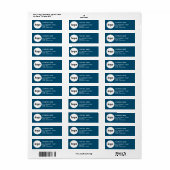 Eenvoudig Logo Bedrijf Retouradres Blauwgroen Groe Etiket (Full Sheet)