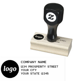 Eenvoudig Logo Bedrijfs Retouradres Rubberstempel