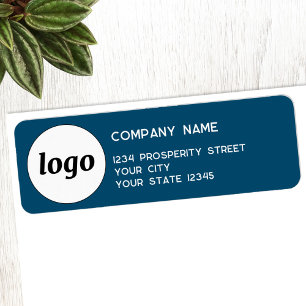 Eenvoudig Logo Bedrijfs Retouradres Teal Groen Etiket