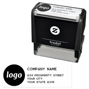 Eenvoudig Logo Bedrijfs Retouradres Zelfinktende Stempel