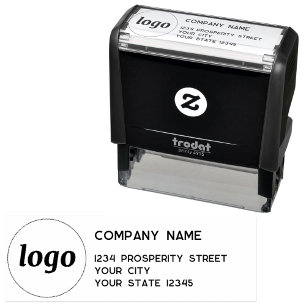 Eenvoudig Logo Bedrijfs Retouradres Zelfinktende Stempel
