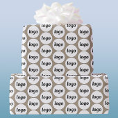 Eenvoudig Logo bedrijfspatroon, bruin papiereffect Cadeaupapier