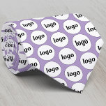 Eenvoudig Logo-bedrijfspatroon Lila Paarse Stropdas<br><div class="desc">Eenvoudig logo-patroonontwerp om merkloyaliteit te bevorderen en uw kleine bedrijf te promoten. Ideaal als uniform en voor een show of bedrijfsevenement. Vervang de logo door uw eigen kleur en wijzig de pastel lila paarse achtergrondkleur in het Ontwerpgereedschap om deze aan te passen.</div>