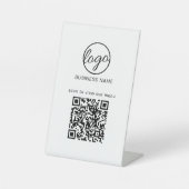 Eenvoudig Logo beveiligingssysteem QR Code Busines Reclamebord Met Voetstuk (Voorkant)