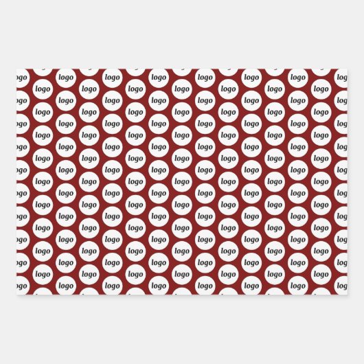 Eenvoudig Logo Business Branding Pattern Bourgogne Inpakpapier Vel (Voorkant 3)