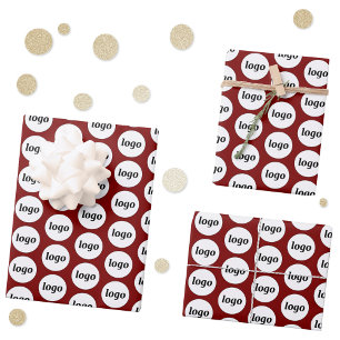 Eenvoudig Logo Business Branding Pattern Bourgogne Inpakpapier Vel