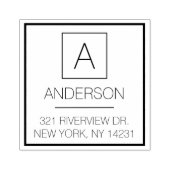 Eenvoudig logo Eenvoudige monogram naam retouradre Rubberstempel (Afrduk)