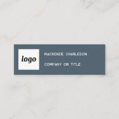 Eenvoudig logo en QR-code antracietgrijs Mini Visitekaartje (Voorkant)